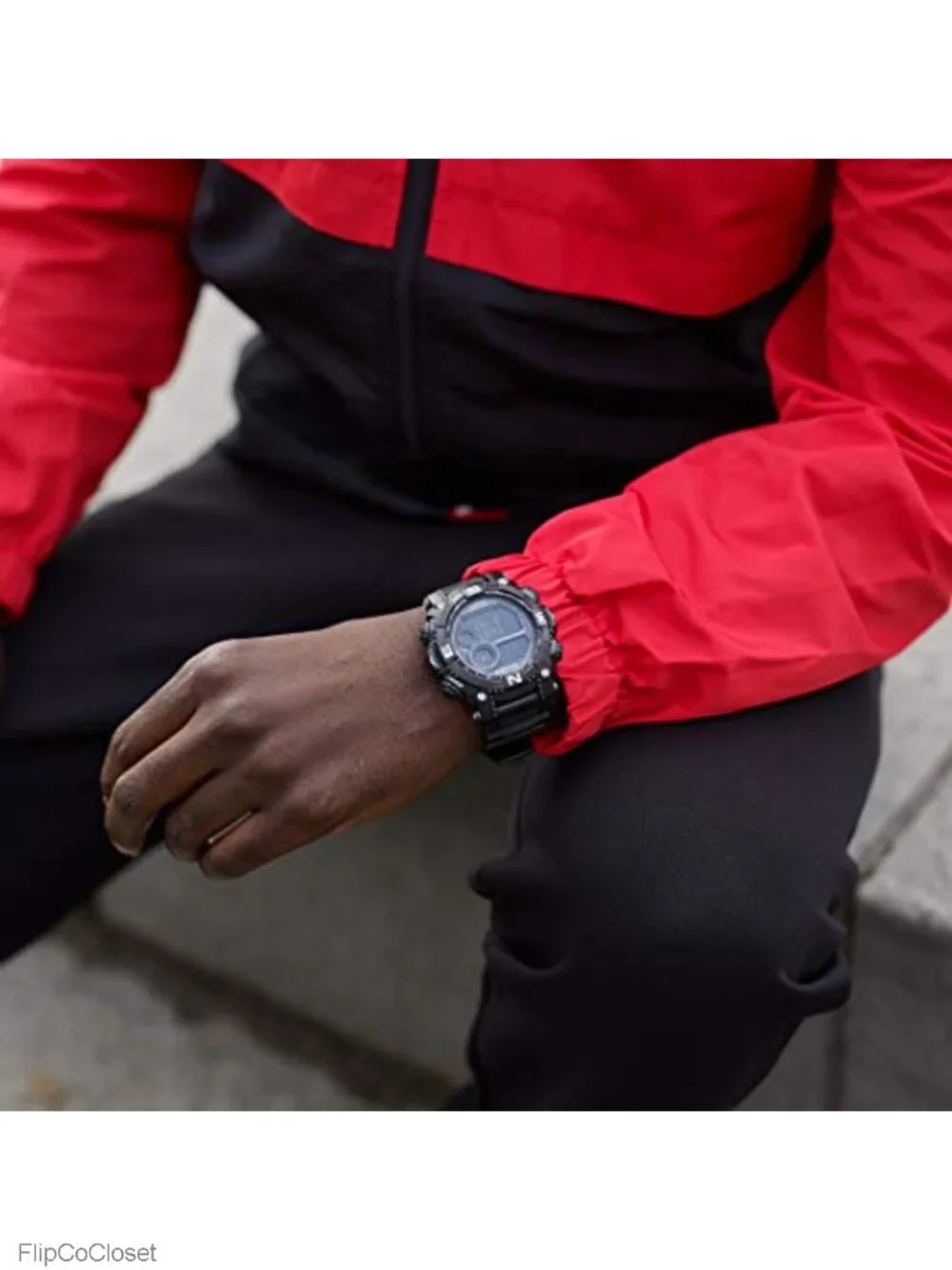 Digital Chronograph Resin Strap Watch with Backlight, Alarm